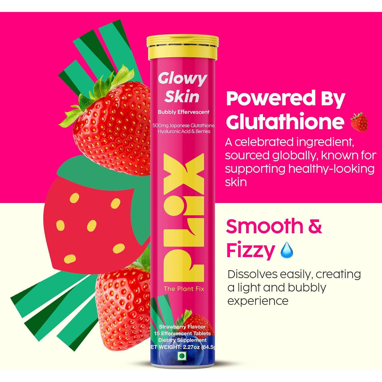 Suplemento Efervescente Plix Glowy Skin 500mg Glutatión