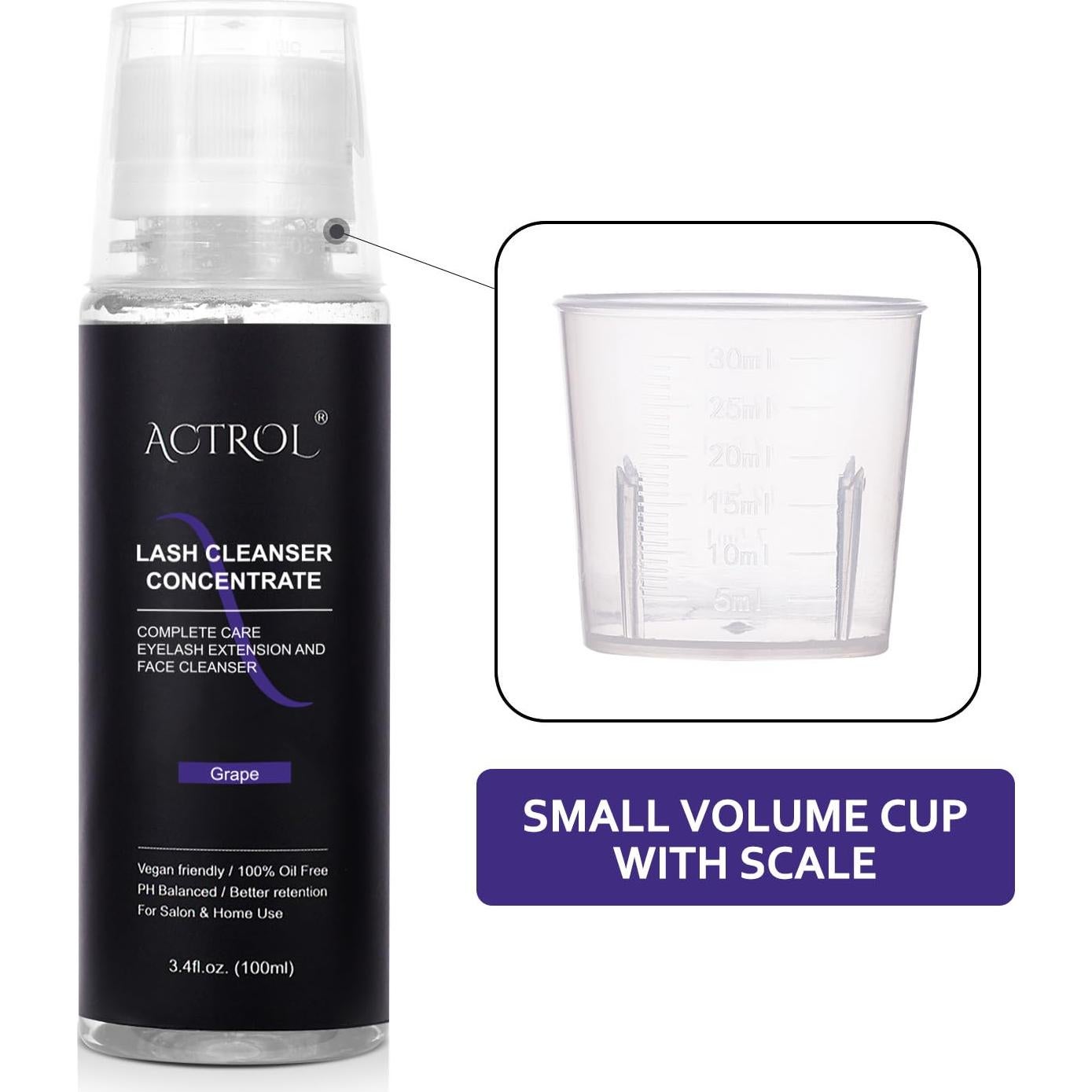 Concentrado Limpiador de Pestañas 100ml ACTROL Uva - Champú Espumoso