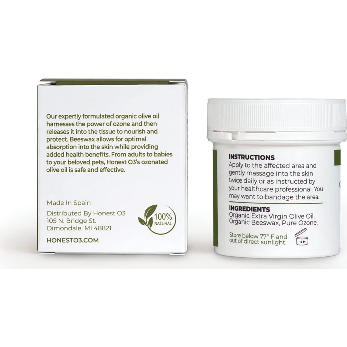 Aceite de Oliva Ozonizado Orgánico 100 ml - Cuidado Piel y Mascotas
