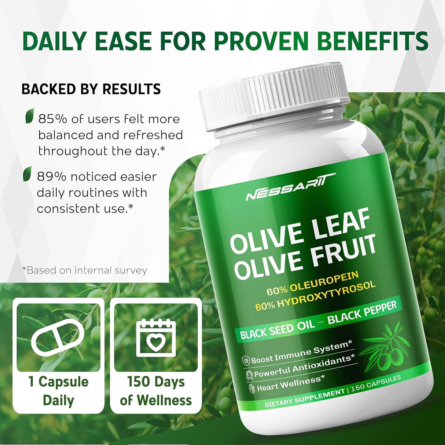 Cápsulas de Hoja y Fruto de Olivo NESSARIT 150 Unidades