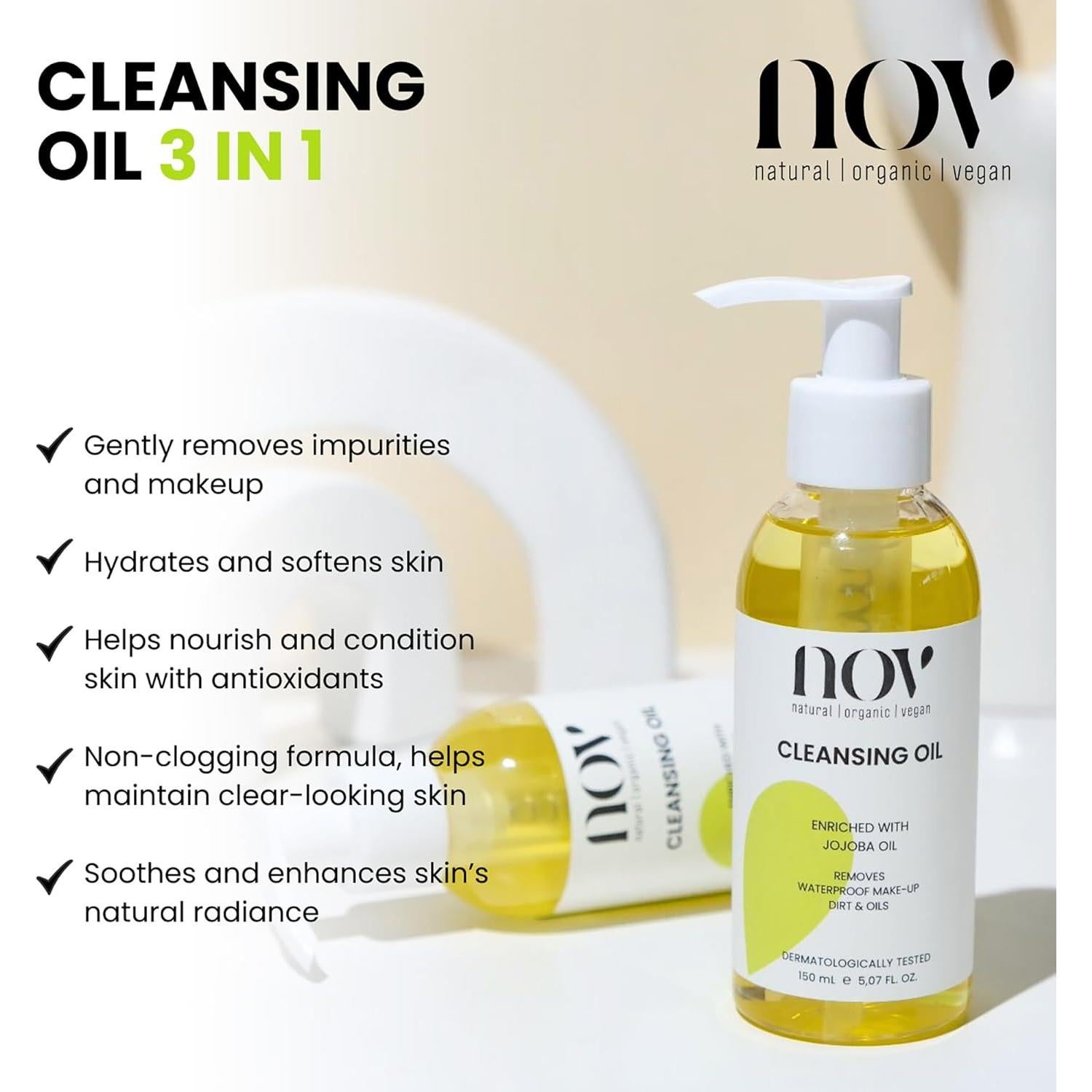 Aceite Limpiador Facial NOV 143 g - Hidratante y Suave