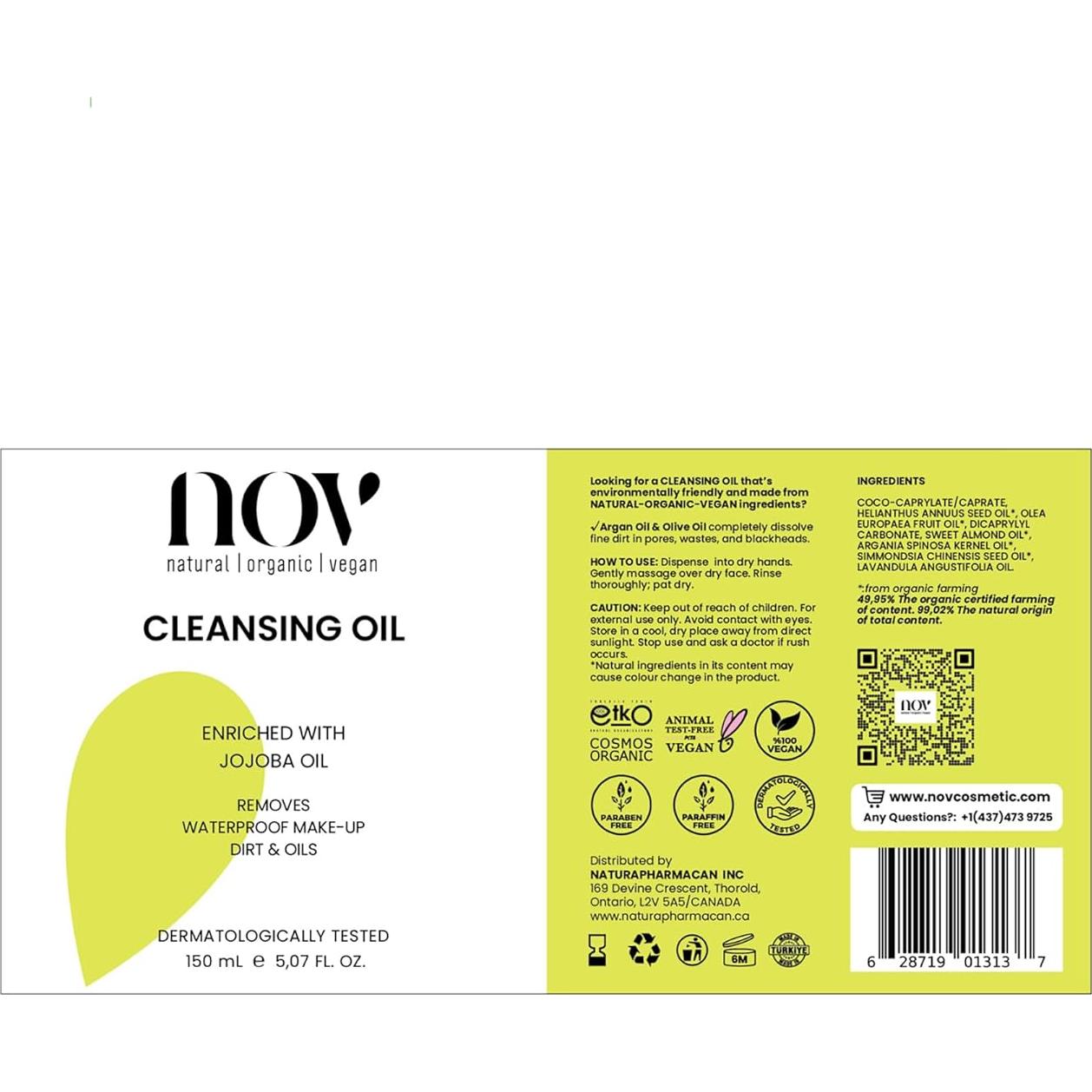 Aceite Limpiador Facial NOV 143 g - Hidratante y Suave