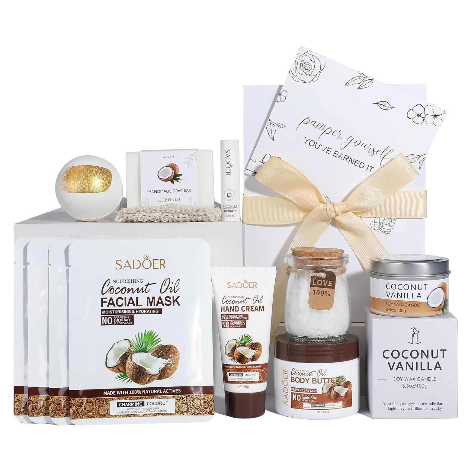 Kit de Spa de Coco para Mujeres - Regalo de Cuidado Personal