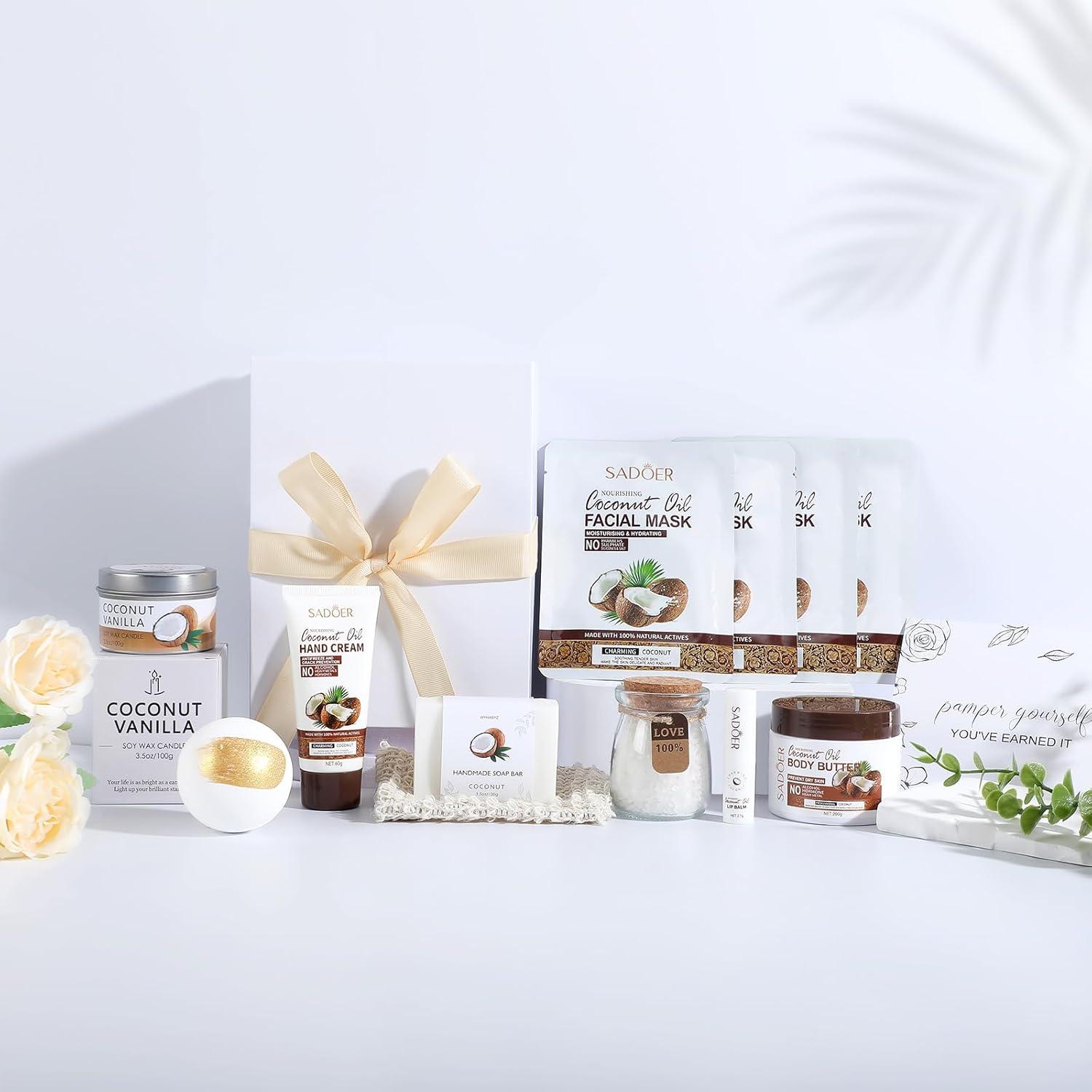 Kit de Spa de Coco para Mujeres - Regalo de Cuidado Personal