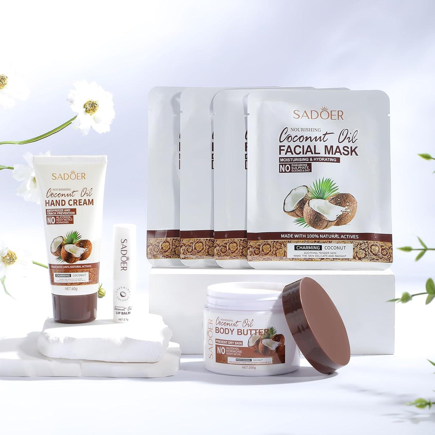 Kit de Spa de Coco para Mujeres - Regalo de Cuidado Personal