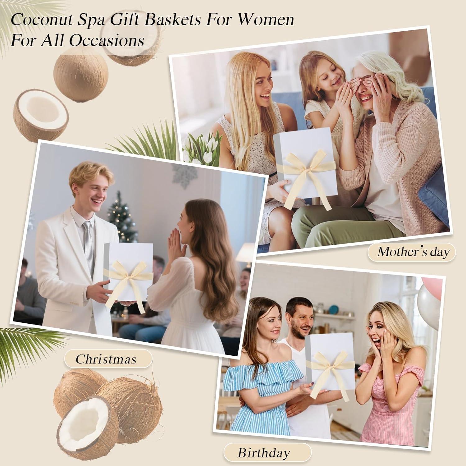 Kit de Spa de Coco para Mujeres - Regalo de Cuidado Personal