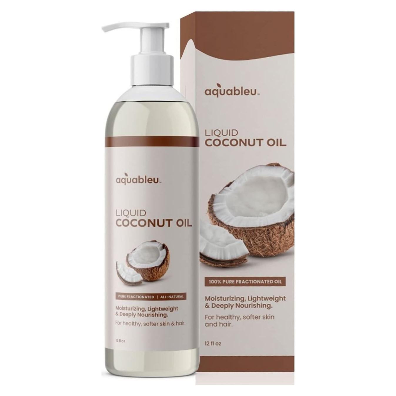 Aceite de Coco Fraccionado Aquableu 100% Puro 340g Hidratante