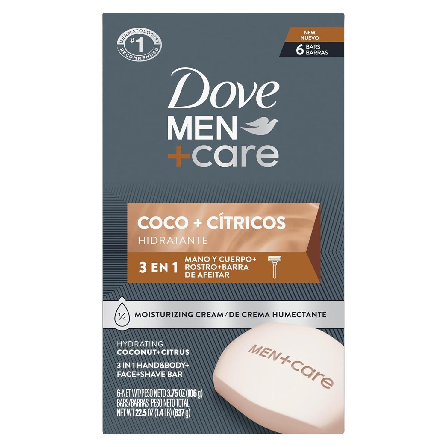 Barra Hidratante Dove Men+Care Coco y Cítricos 106 g