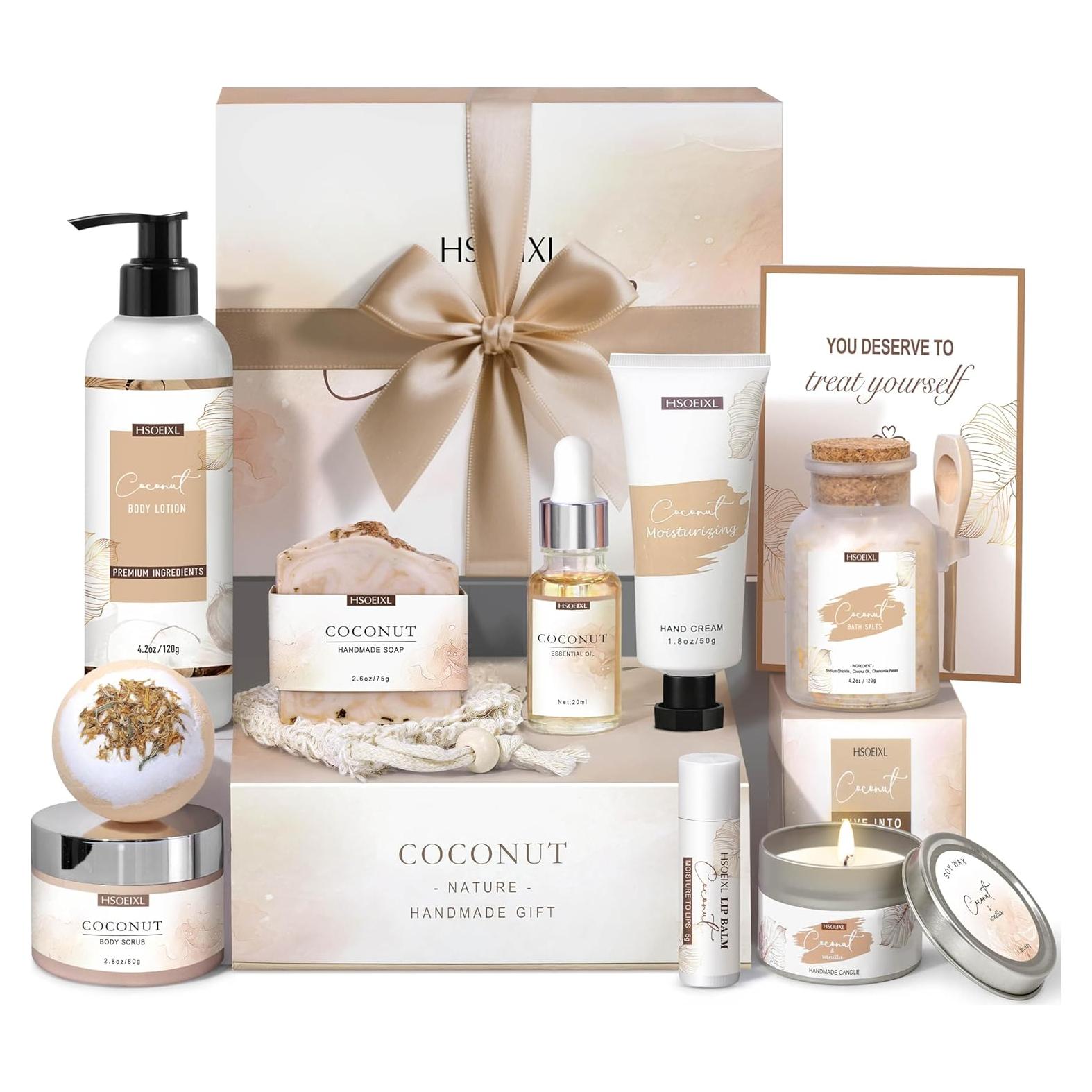 Set de Cesta de Regalo de Spa HSOEIXL 12 Piezas Coco 1.06kg