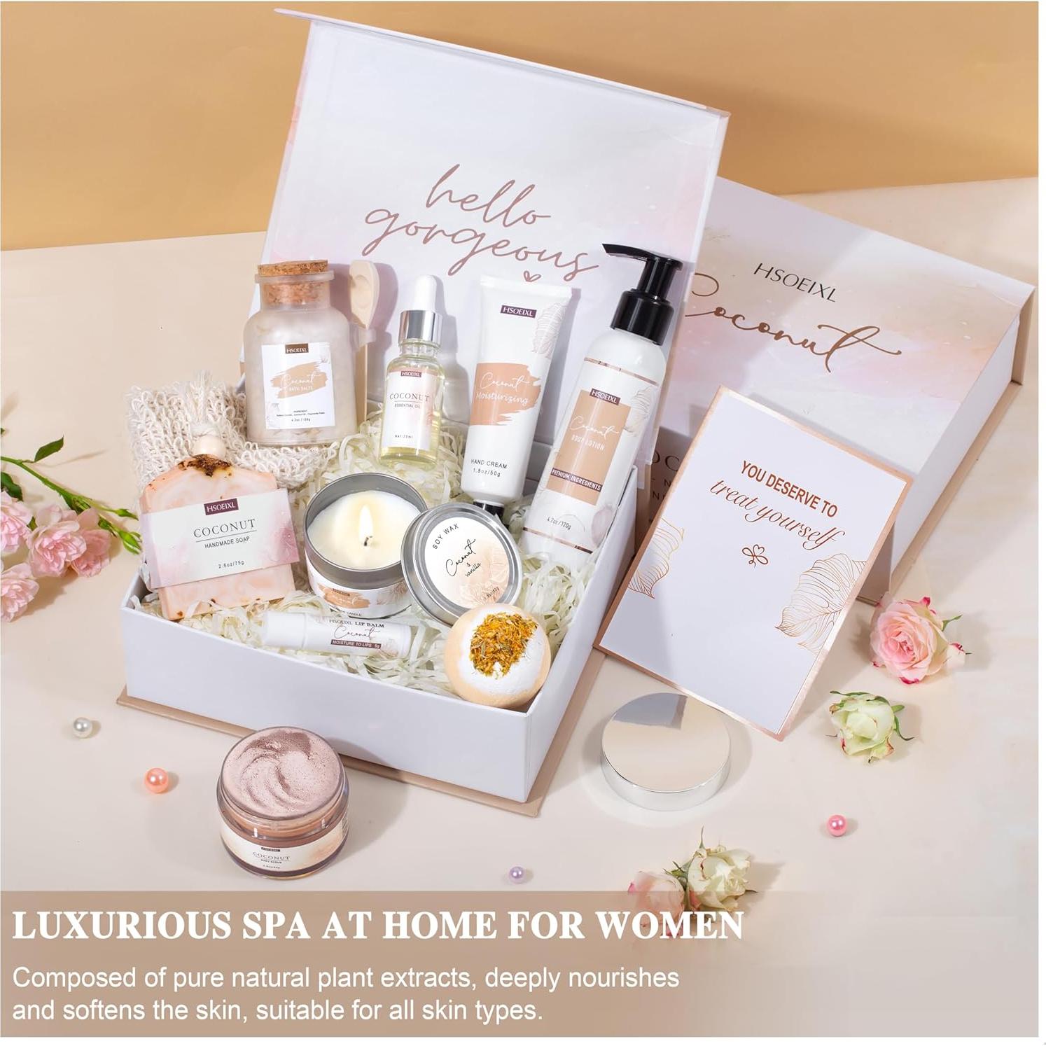 Set de Cesta de Regalo de Spa HSOEIXL 12 Piezas Coco 1.06kg