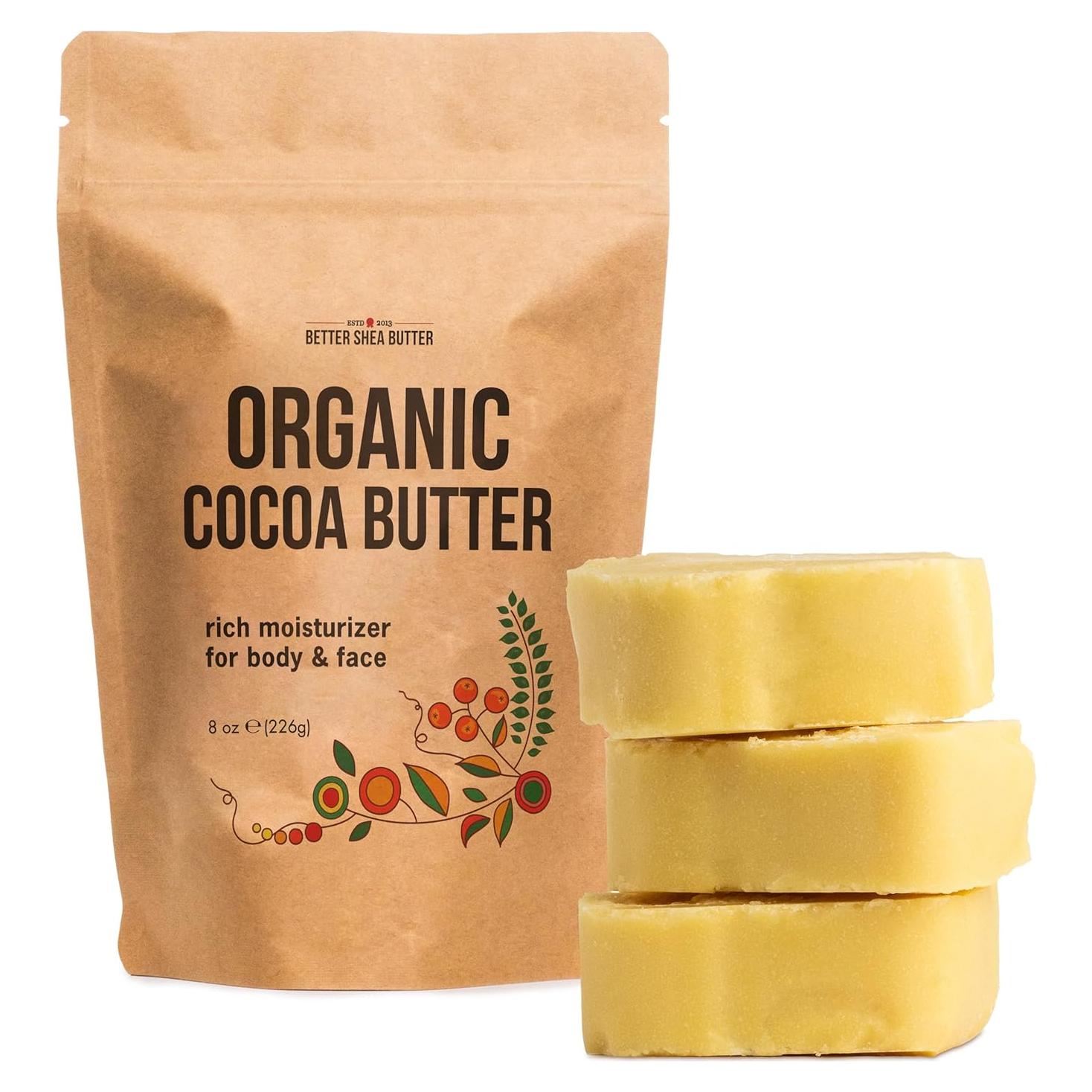 Manteca de Cacao Orgánica Cruda 227g - Grado Alimenticio USDA