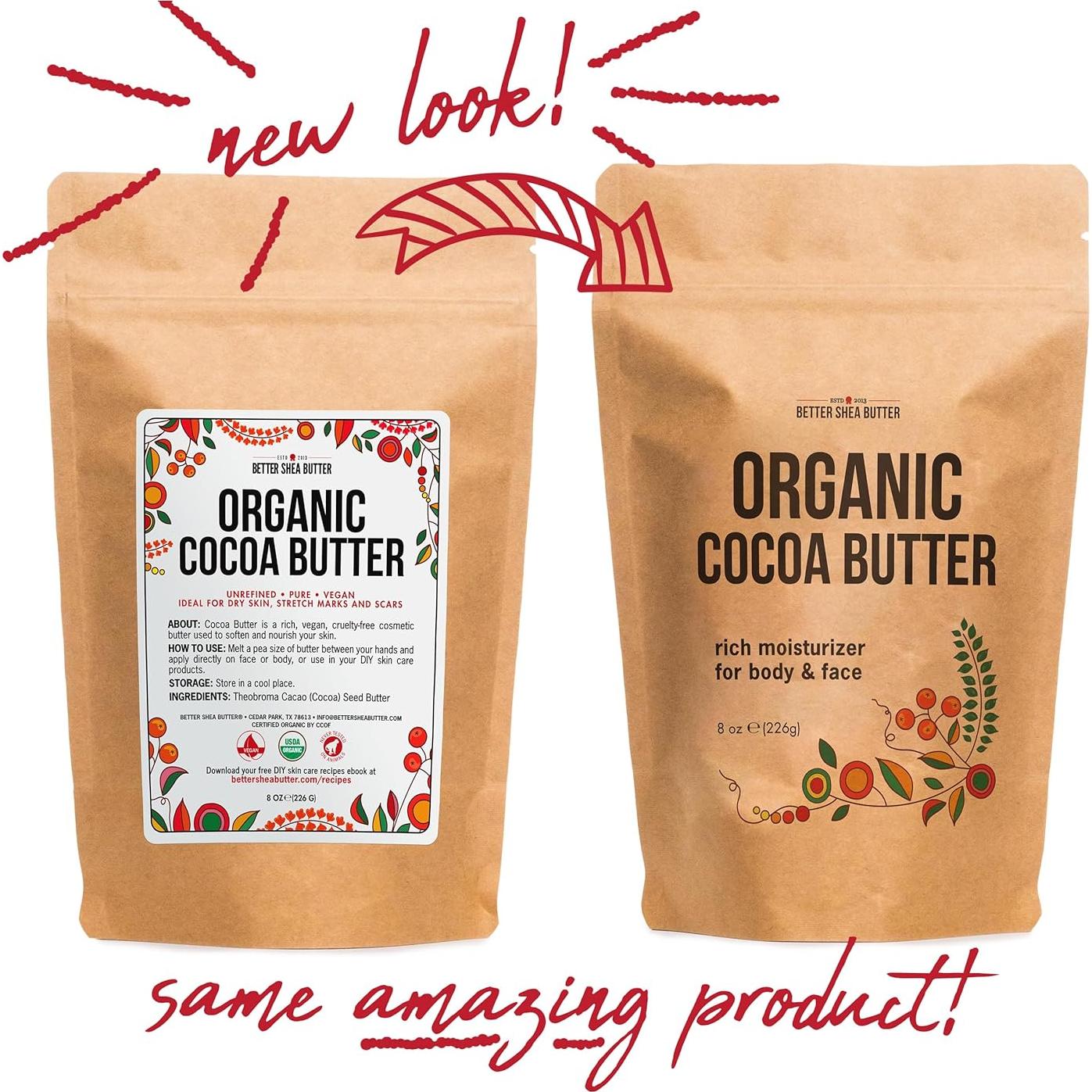 Manteca de Cacao Orgánica Cruda 227g - Grado Alimenticio USDA