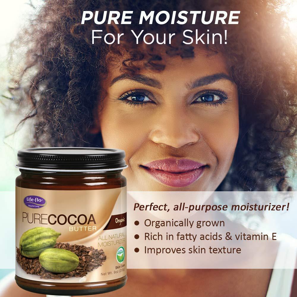 Manteca de Cacao Orgánica Pura Life-flo 255g Hidratante Facial y Corporal