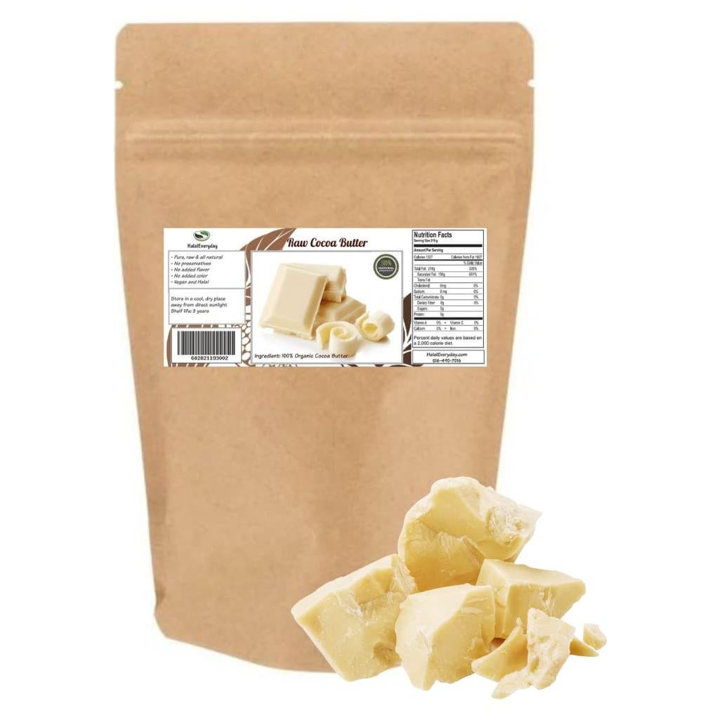 Manteca de Cacao Ecuatoriana HalalEveryday 453g Pura y Cruda