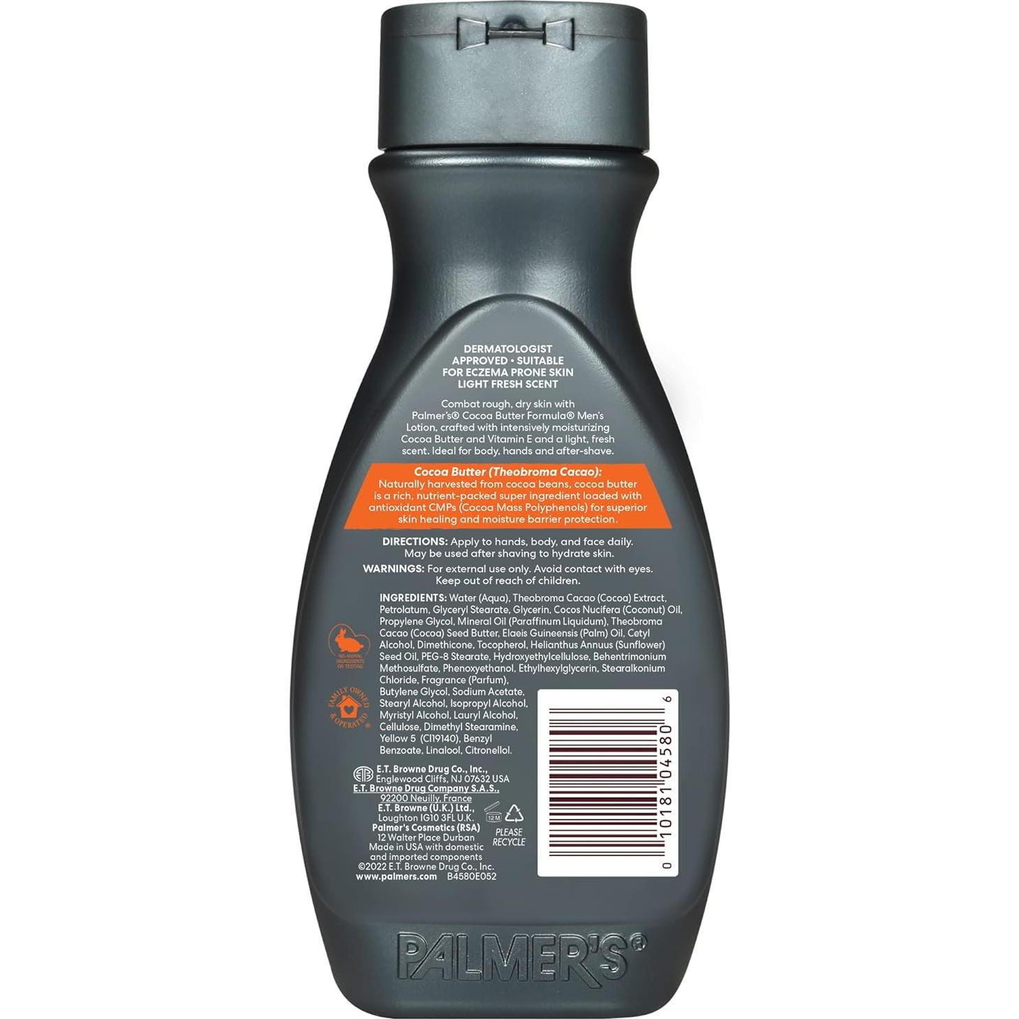 Loción hidratante rápida absorción Palmer's 240 ml para hombres