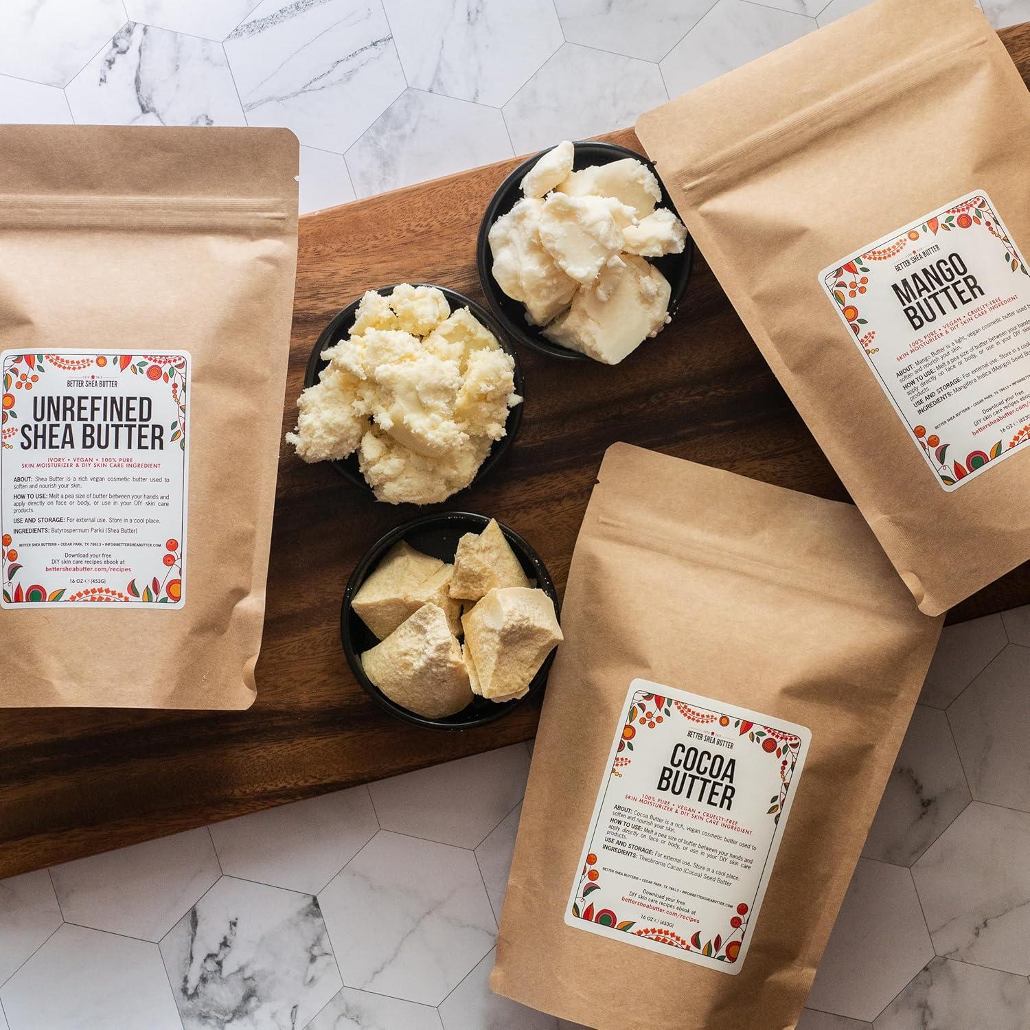 Set de Mantecas Corporales Crudas 3x454g - Karité, Mango, Cacao