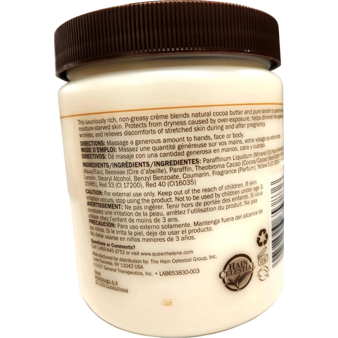 Kit Hidratante Queen Helene: Crema 425 g + Bálsamo Labial 28 g