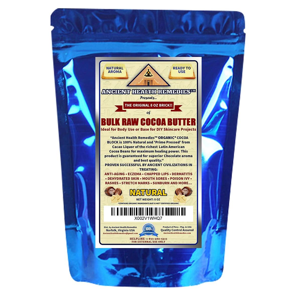 Manteca de Cacao Cruda Orgánica Ancient Health 226.8g