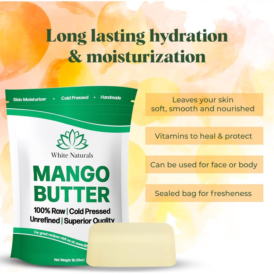Manteca de Mango Orgánica Cruda 0.91 kg White Naturals