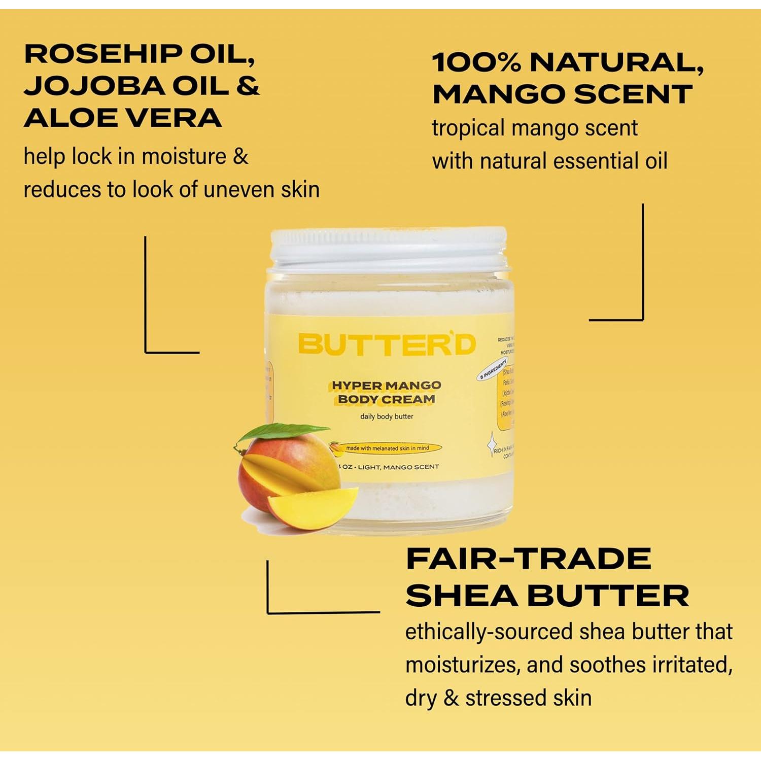 Crema Corporal Butter'd Bodycare Hyper Mango 170g - Hidratante Premium