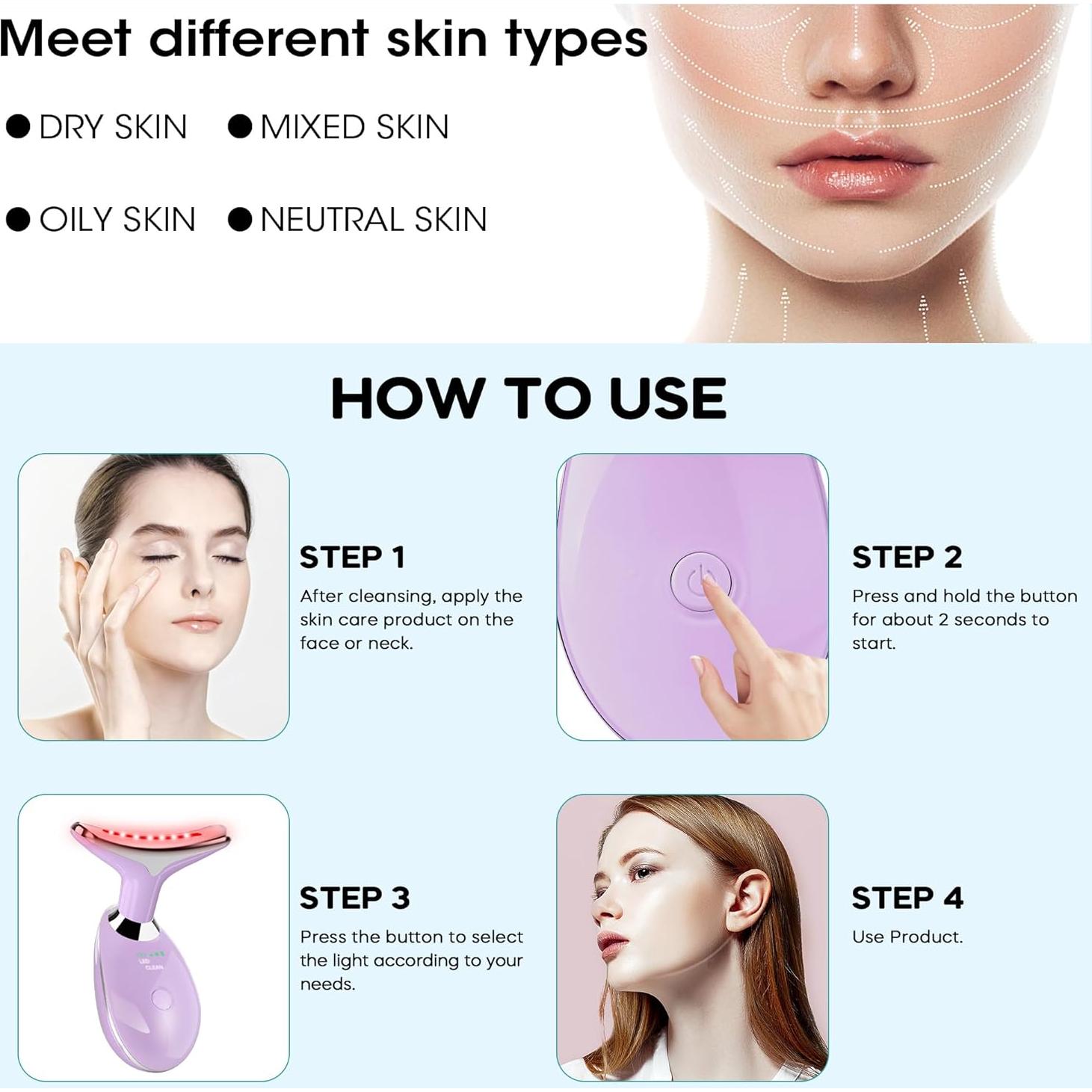 Masajeador Facial Suenohyu Portátil para Cara y Cuello