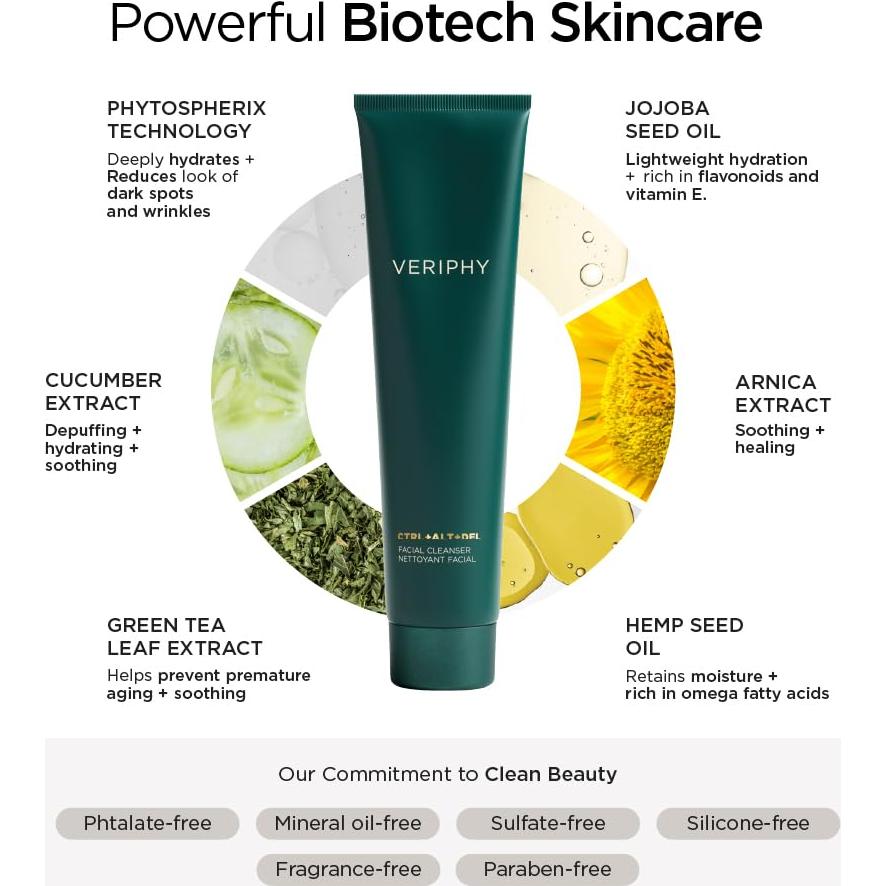 Limpiador Facial Veriphy CTRL+ALT+DEL 150mL Hidratante