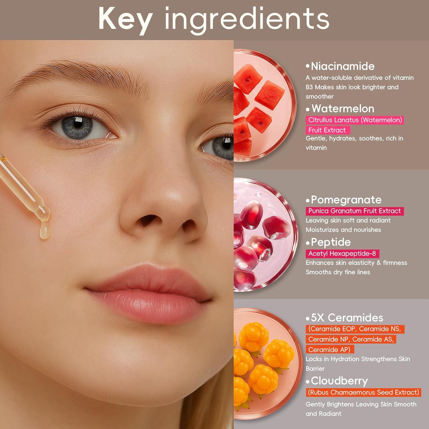 Juego de 3 Serums Faciales BeauBase - Niacinamida, Ceramida, Péptidos