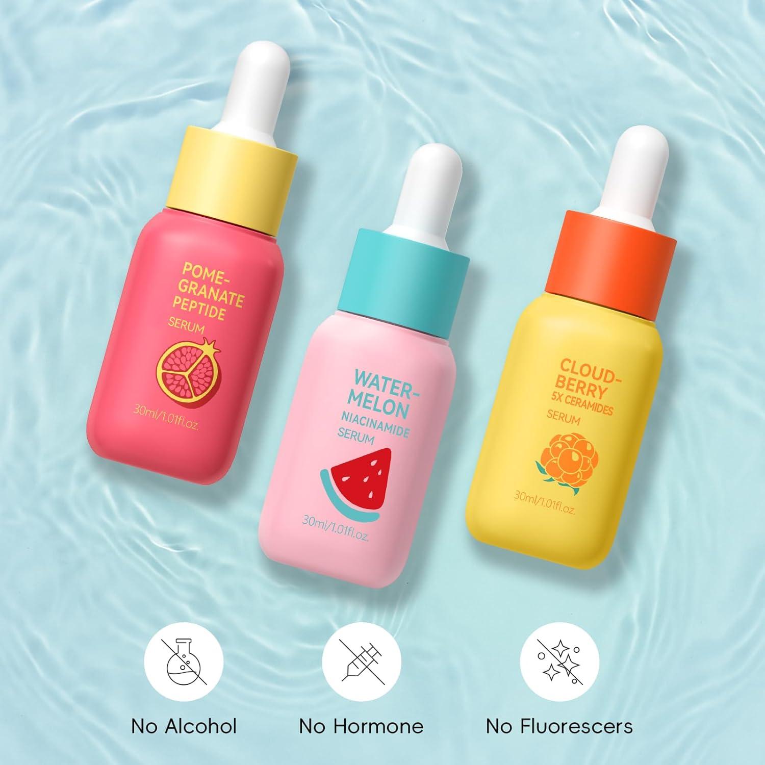 Juego de 3 Serums Faciales BeauBase - Niacinamida, Ceramida, Péptidos