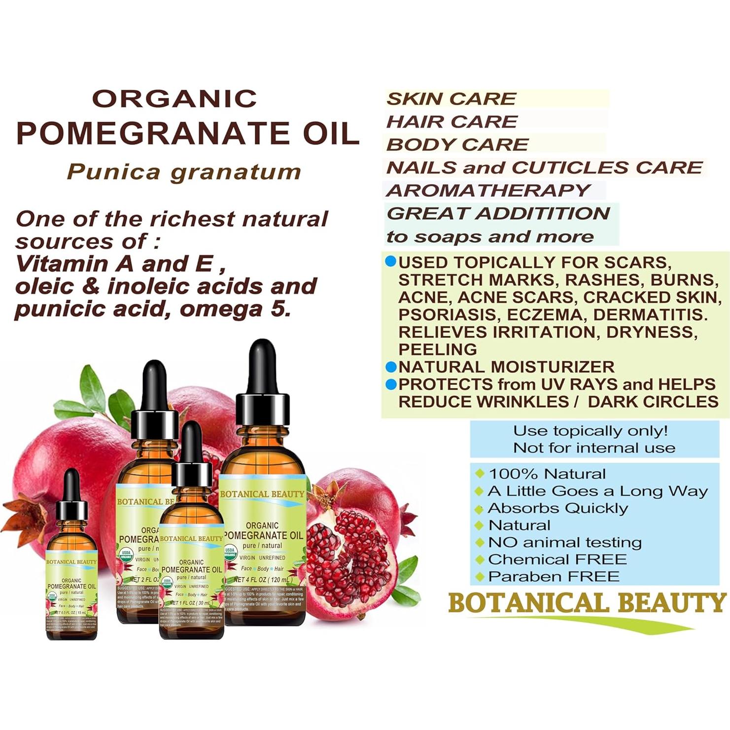 Aceite de Granada Orgánico Botanical Beauty 15 ml Puro Virgen