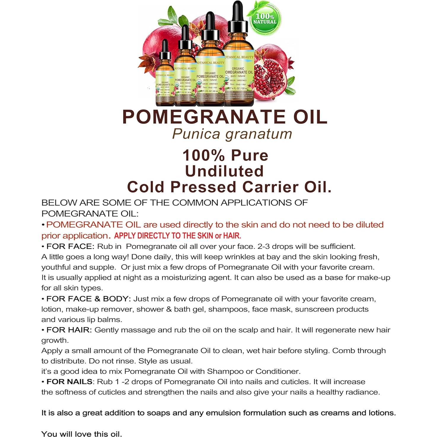 Aceite de Granada Orgánico Botanical Beauty 15 ml Puro Virgen