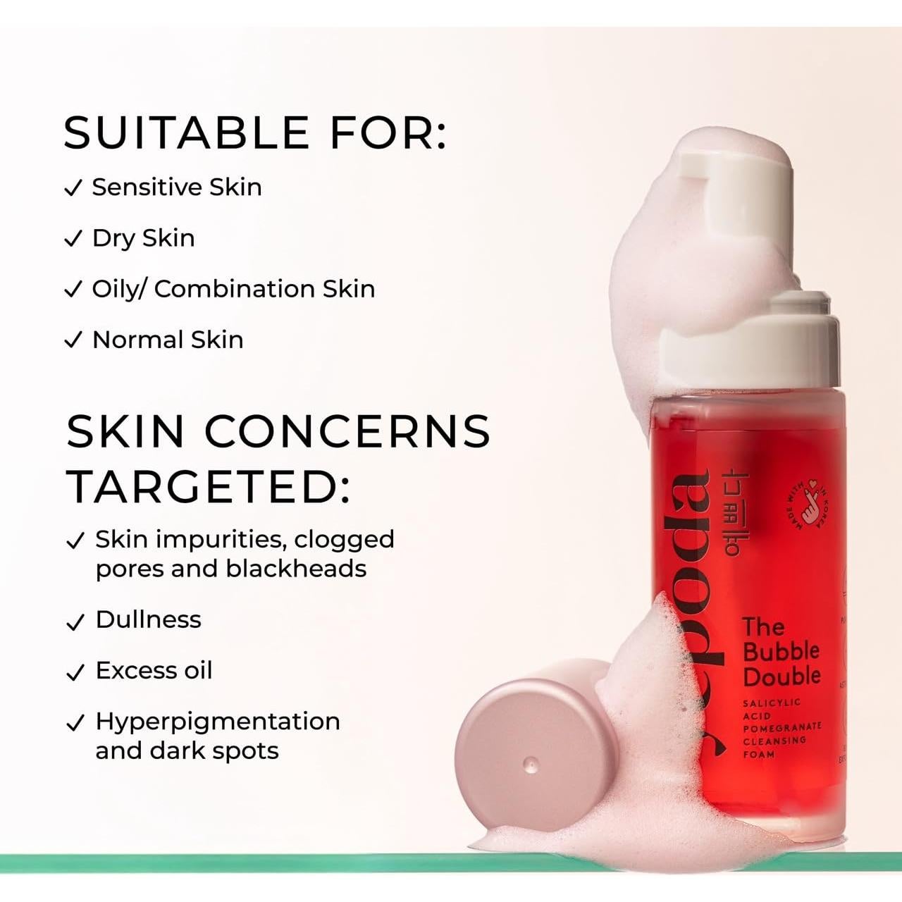 Yepoda Limpiador Facial Espuma Exfoliante 120 ml Vegano