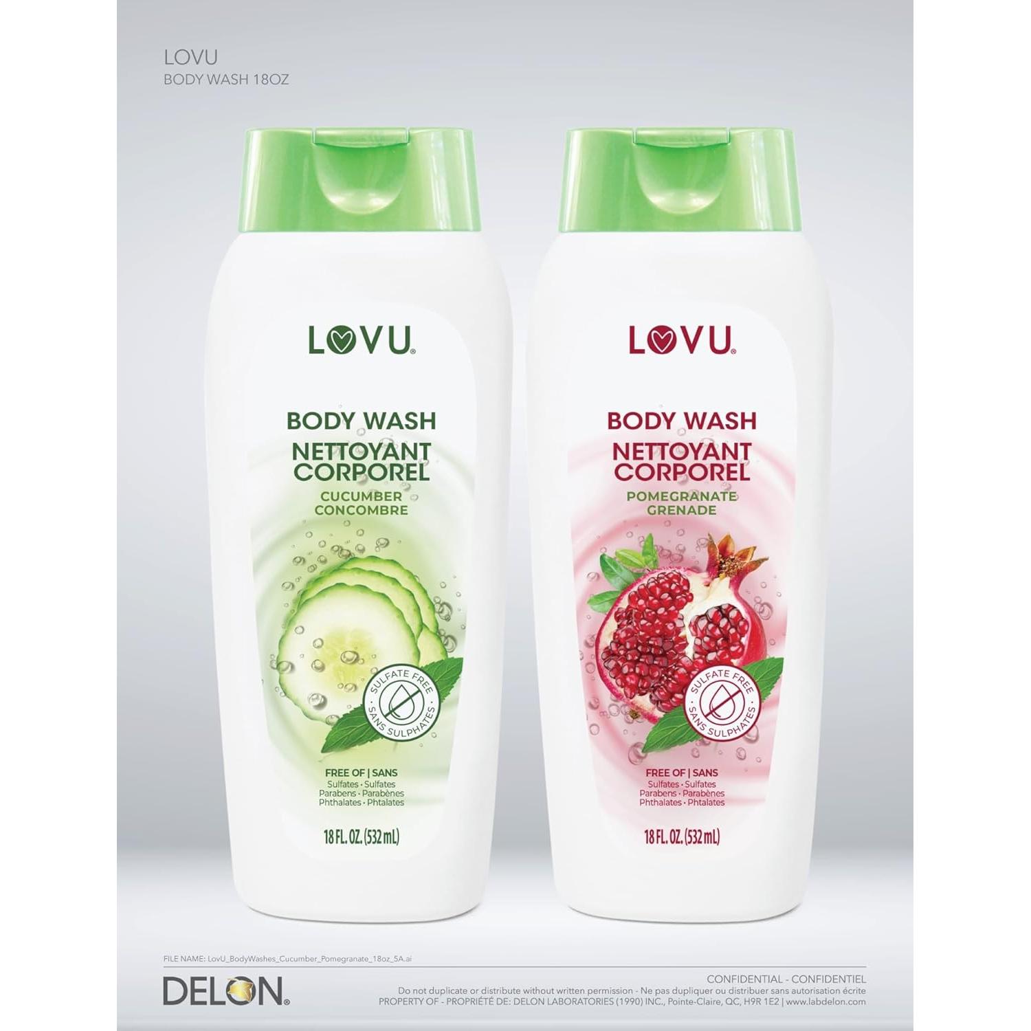 Gel de Ducha Revitalizante Lovu 550g Granada Refrescante