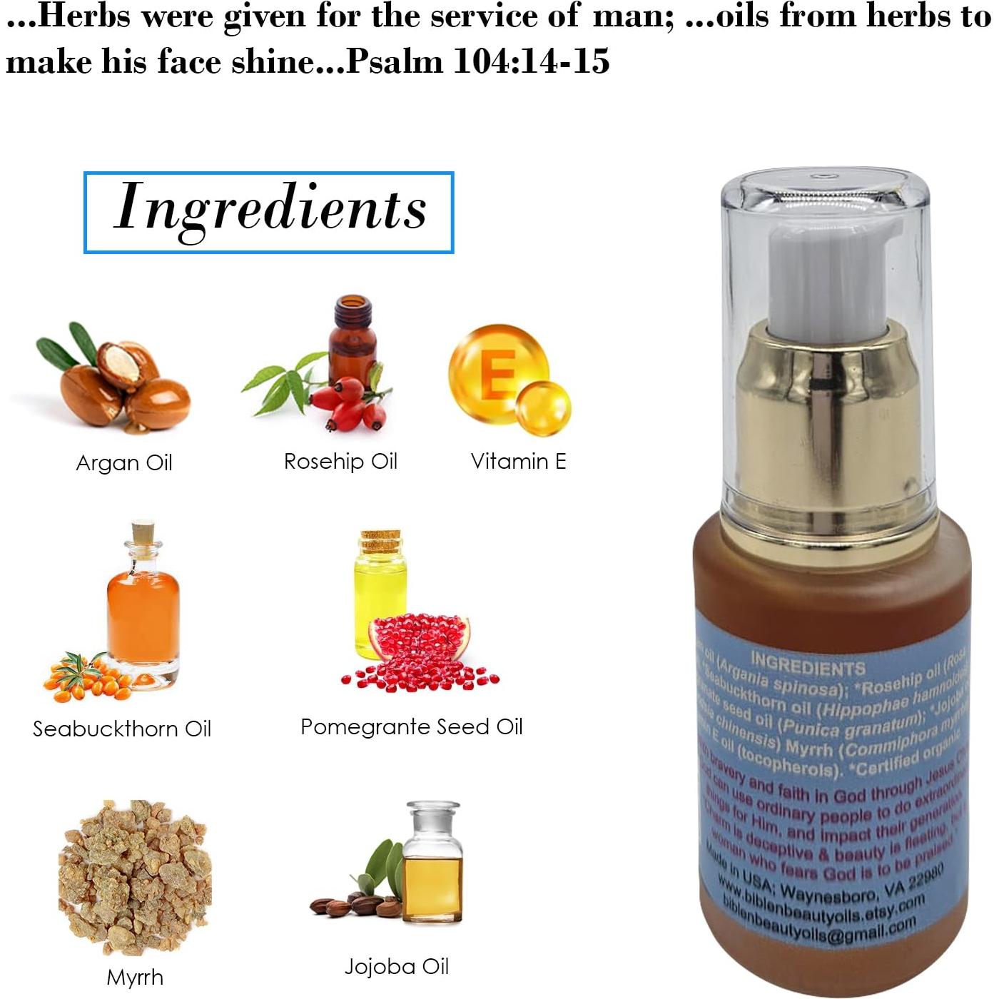 Aceite Facial Reina Esther 29.57 ml - Belleza Natural BIBLE