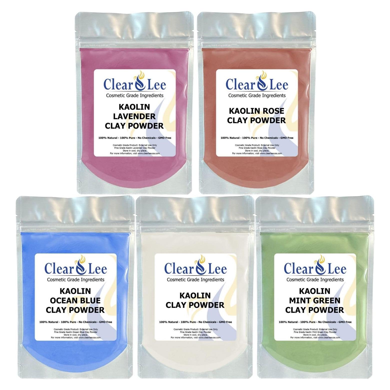 Arcilla Kaolin Cosmética ClearLee 5 Colores 100% Natural 28g