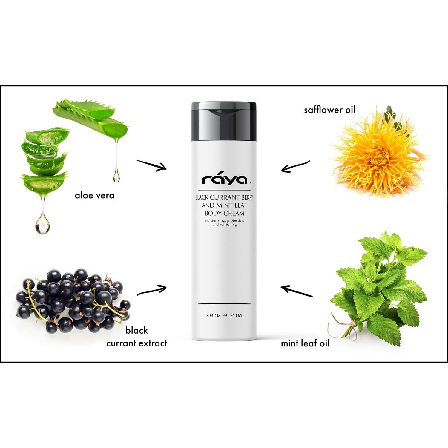 Crema Corporal Natural Raya 245g Grosella Negra y Menta