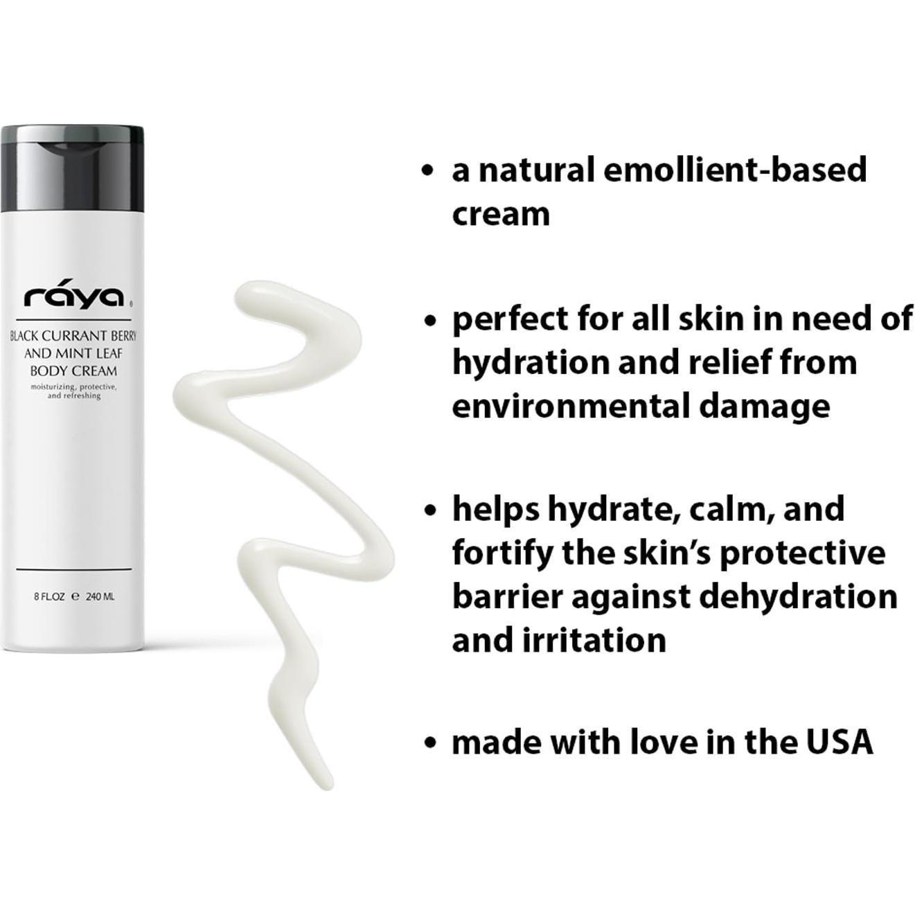 Crema Corporal Natural Raya 245g Grosella Negra y Menta