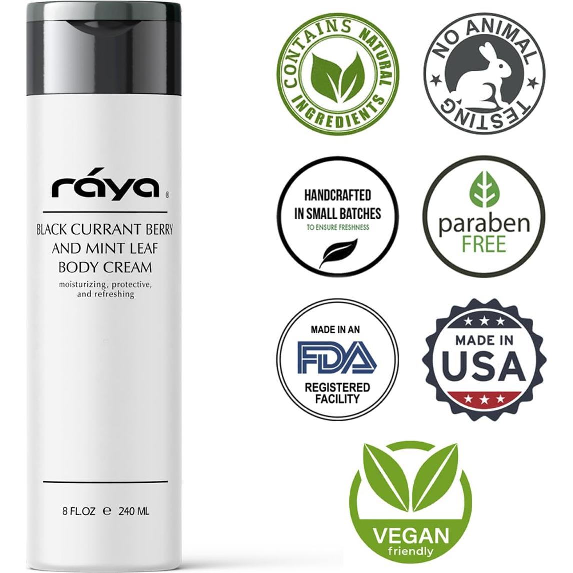 Crema Corporal Natural Raya 245g Grosella Negra y Menta