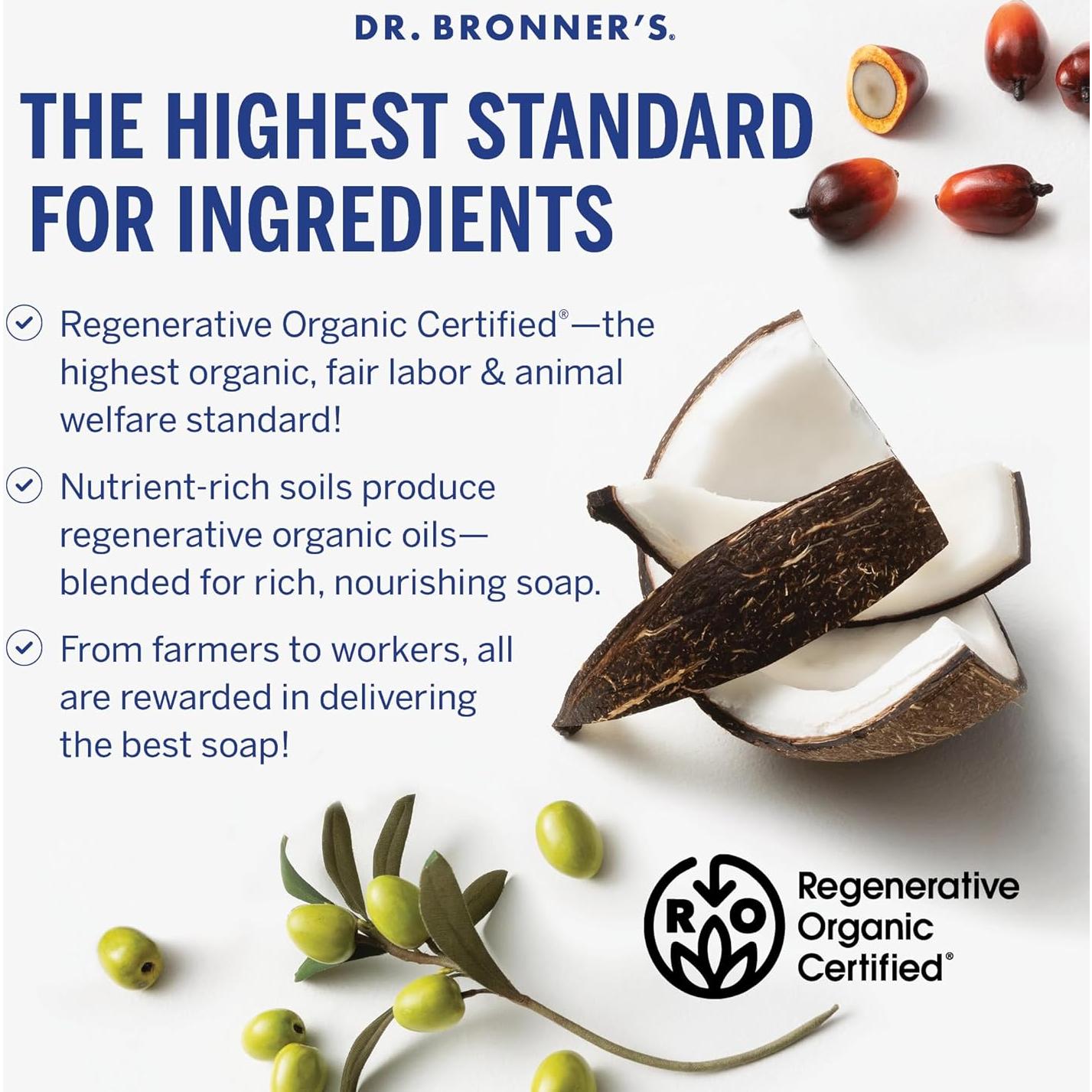 Jabón de Barra Mágico Pura-Castile Dr. Bronner Menta 141g 2-Pack