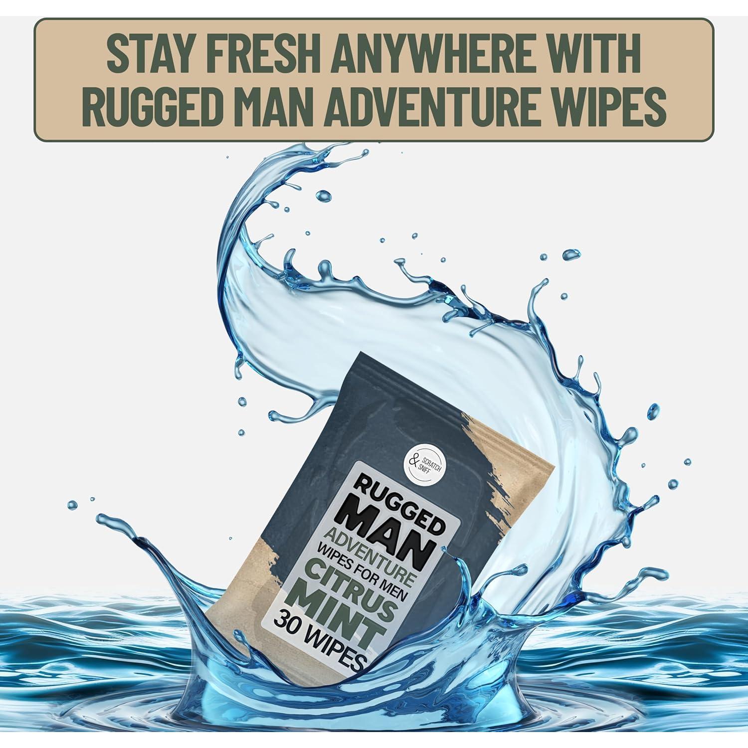 Toallitas Corporales para Hombre BLKSMITH - 120 Unidades Sándalo, Menta, Cedro, Eucalipto