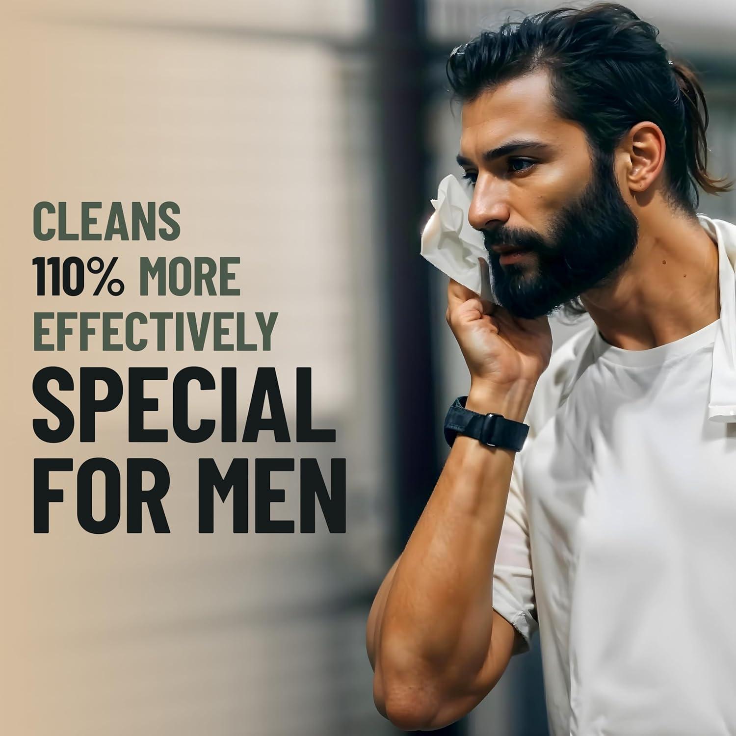 Toallitas Corporales para Hombre BLKSMITH - 120 Unidades Sándalo, Menta, Cedro, Eucalipto