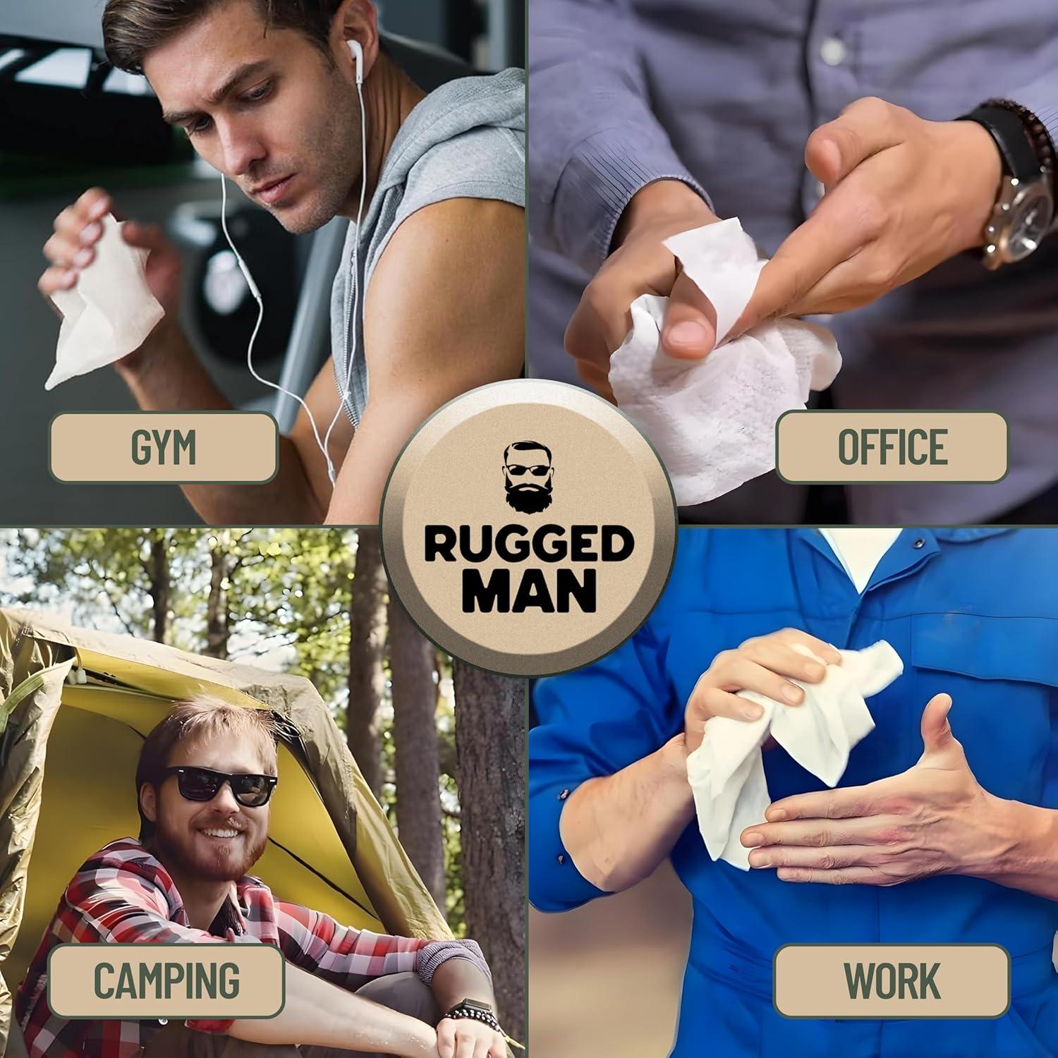 Toallitas Corporales para Hombre BLKSMITH - 120 Unidades Sándalo, Menta, Cedro, Eucalipto