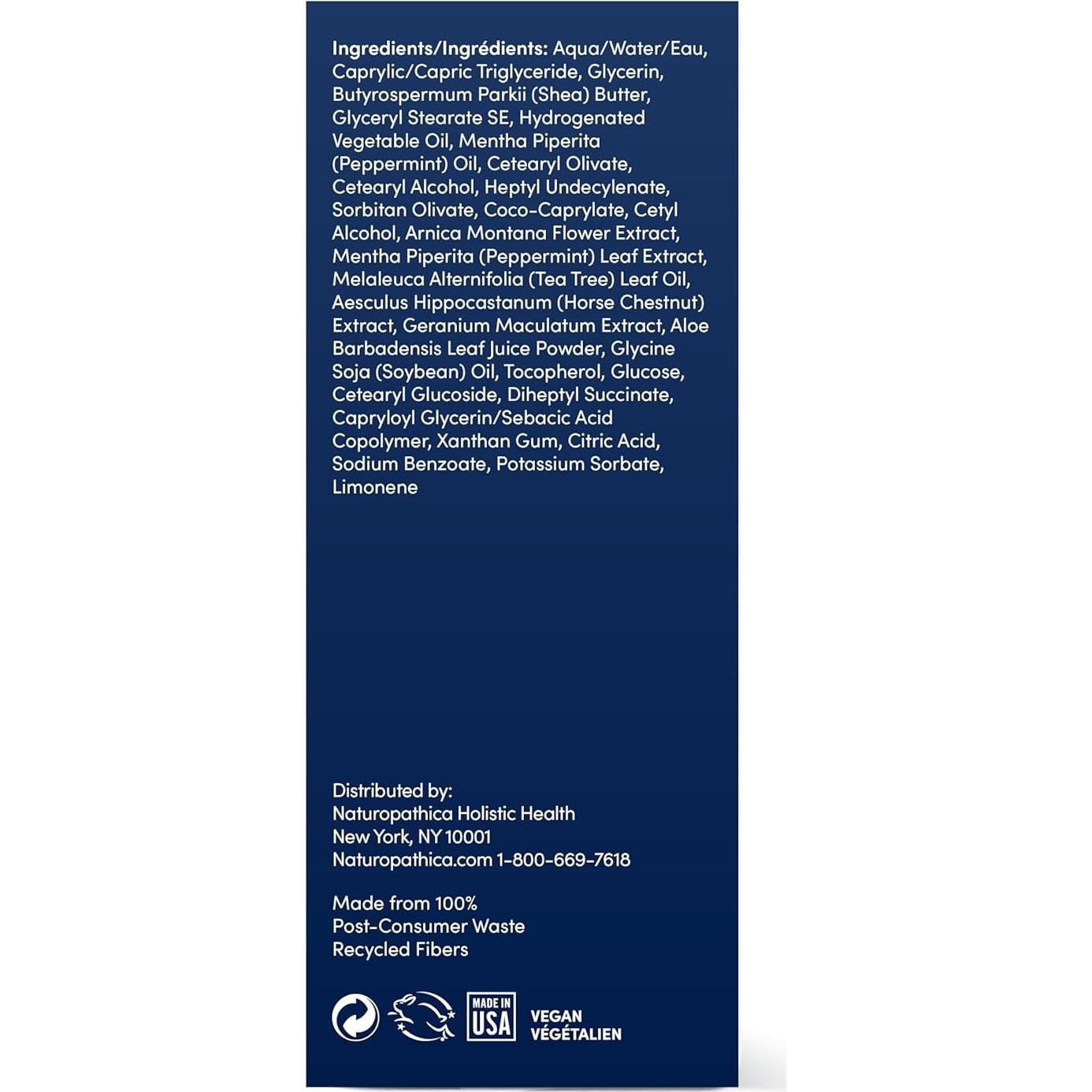 Crema Corporal Hidratante Naturopathica 124 ml con Menta y Mentol