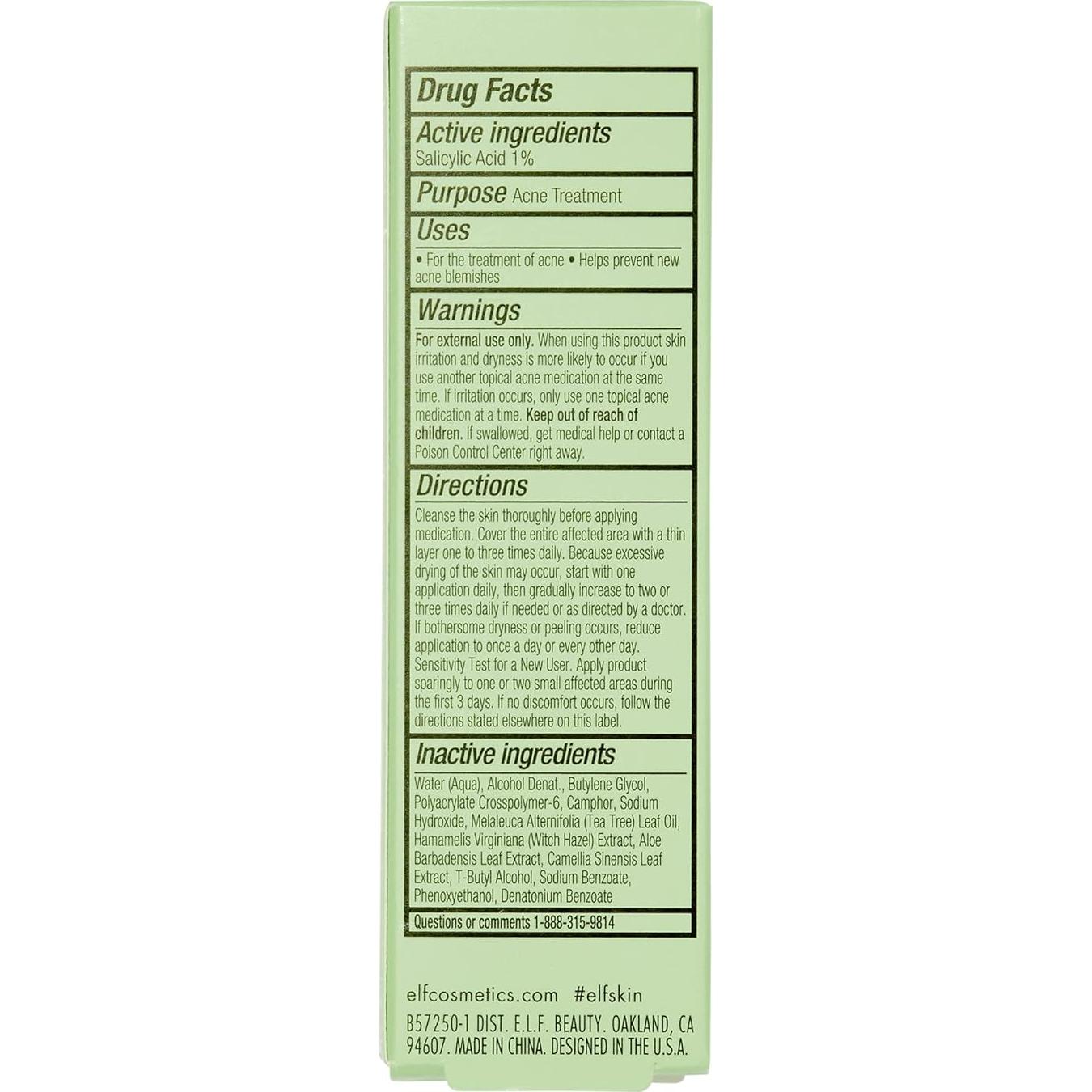 Gel Roll-On para Manchas e.l.f. SKIN 1% Ácido Salicílico