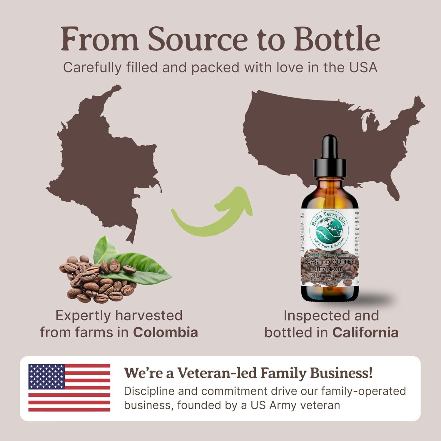 Aceite de Grano de Café Tostado Bella Terra 118 ml - Puro y Natural