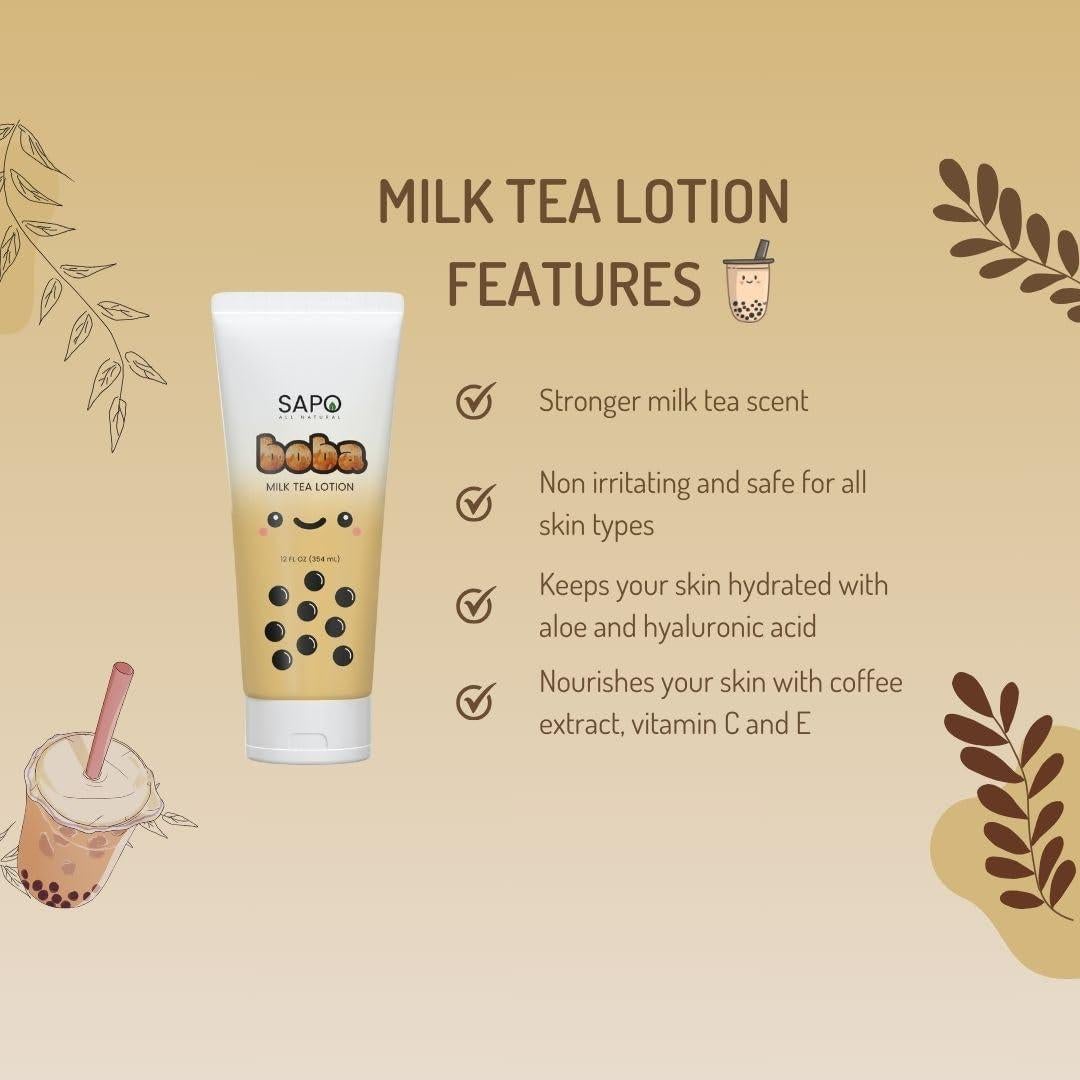 Loción Corporal Hidratante Sapo Boba 340g - Té de Leche Caramelo