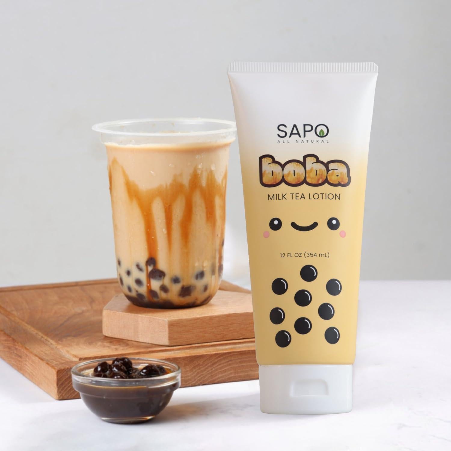 Loción Corporal Hidratante Sapo Boba 340g - Té de Leche Caramelo