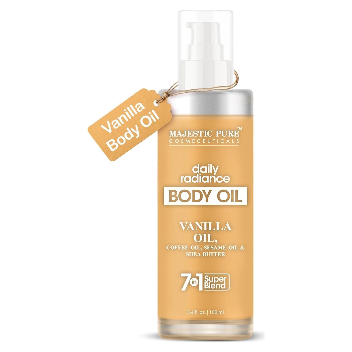 Aceite Corporal Majestic Pure Vainilla 100 ml - Hidratante y Reafirmante