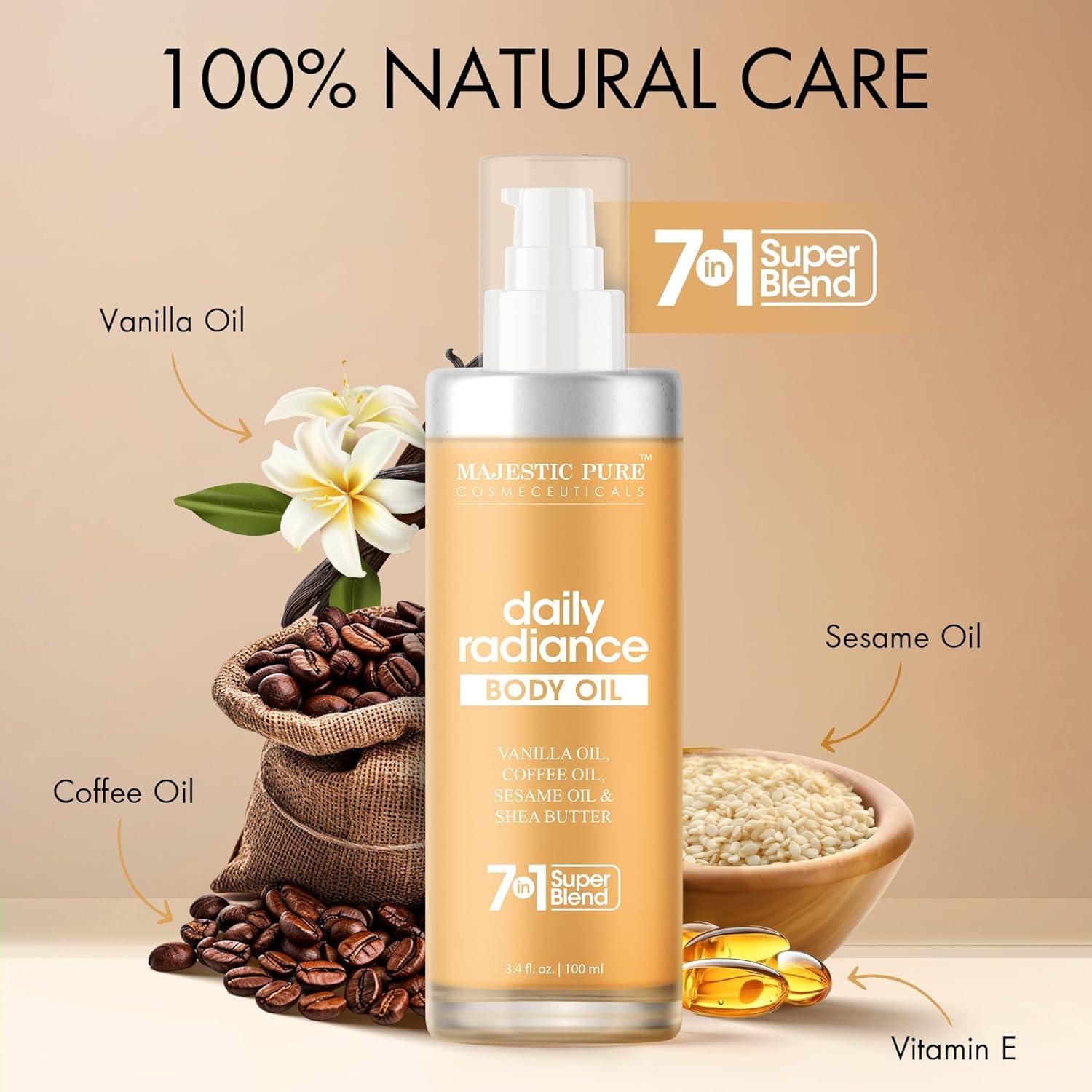 Aceite Corporal Majestic Pure Vainilla 100 ml - Hidratante y Reafirmante