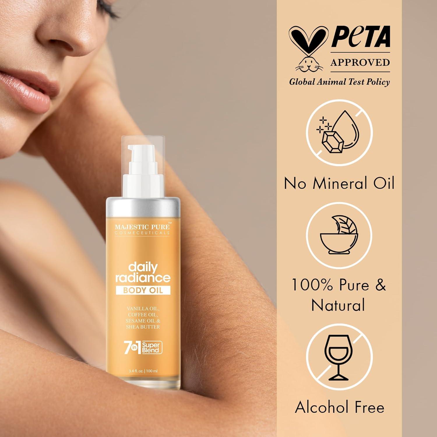 Aceite Corporal Majestic Pure Vainilla 100 ml - Hidratante y Reafirmante