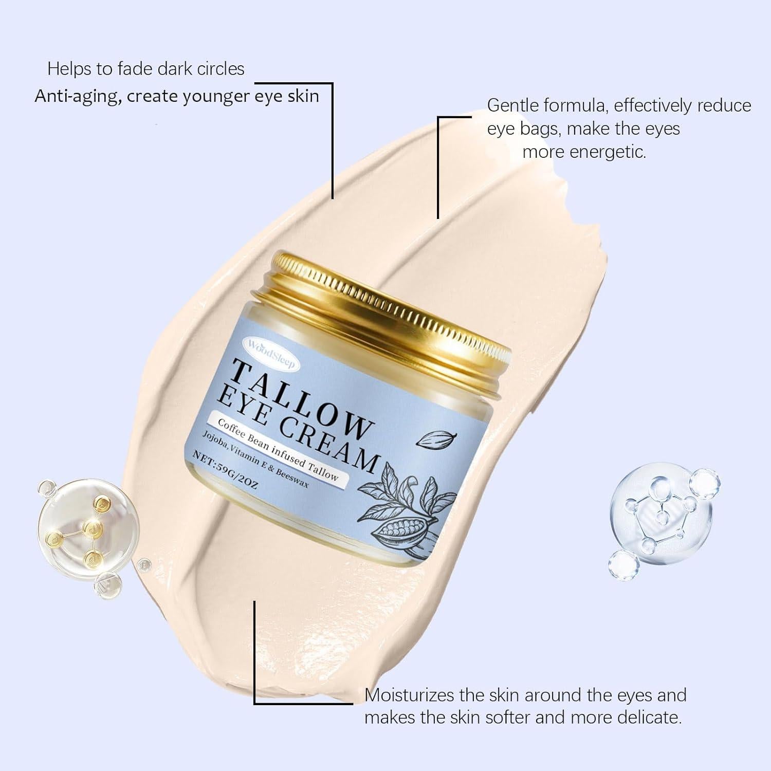 Crema para Ojos MeiPlumLai con Manteca y Cafeína 59g